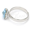 Rhodium Gold Filled Multi Stone Ring, Flower Design, with Aquamarine Swarovski Crystals, Polished, Rhodium Finish, 01.239.0010.2 (One size fits all)