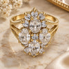 Oro Laminado Multi Stone Ring, Gold Filled Style with White Cubic Zirconia, Polished, Golden Finish, 5.054.011.08 (Size 8)