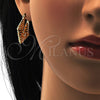 Oro Laminado Small Hoop, Gold Filled Style Greek Key Design, Polished, Golden Finish, 02.170.0113.20