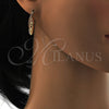 Oro Laminado Small Hoop, Gold Filled Style Greek Key Design, Polished, Golden Finish, 02.170.0113.20