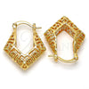Oro Laminado Small Hoop, Gold Filled Style Greek Key Design, Polished, Golden Finish, 02.170.0113.20