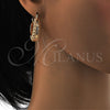Oro Laminado Medium Hoop, Gold Filled Style Twist Design, Polished, Golden Finish, 02.170.0115.30
