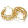 Oro Laminado Medium Hoop, Gold Filled Style Twist Design, Polished, Golden Finish, 02.170.0115.30