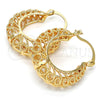 Oro Laminado Medium Hoop, Gold Filled Style Twist Design, Polished, Golden Finish, 02.170.0115.30