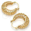 Oro Laminado Medium Hoop, Gold Filled Style Twist Design, Polished, Golden Finish, 02.170.0115.30
