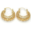 Oro Laminado Medium Hoop, Gold Filled Style Twist Design, Polished, Golden Finish, 02.170.0115.30