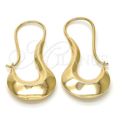 Oro Laminado Small Hoop, Gold Filled Style Hollow Design, Polished, Golden Finish, 02.163.0023.20