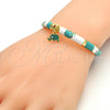 Oro Laminado Individual Bangle, Gold Filled Style Elephant Design, with White Crystal, Multicolor Enamel Finish, Golden Finish, 07.254.0002.2.03 (06 MM Thickness, Size 3 (2.00 Diameter))