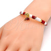 Oro Laminado Individual Bangle, Gold Filled Style Elephant Design, with White Crystal, Red Enamel Finish, Golden Finish, 07.254.0002.3.03 (06 MM Thickness, Size 3 (2.00 Diameter))