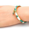 Oro Laminado Individual Bangle, Gold Filled Style Ladybug Design, with White Crystal, Multicolor Enamel Finish, Golden Finish, 07.254.0003.03 (06 MM Thickness, Size 3 (2.00 Diameter))