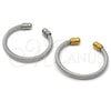 Stainless Steel Individual Bangle, Twist and Twist Design, Polished, Two Tone, 07.138.0014 (07 MM Thickness, One size fits all)