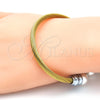 Stainless Steel Individual Bangle, Twist and Twist Design, with Ivory Pearl, Polished, Two Tone, 07.138.0016 (04 MM Thickness, One size fits all)