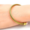 Stainless Steel Individual Bangle, Twist and Twist Design, with Rose Pearl, Polished, Golden Finish, 07.138.0016.1 (04 MM Thickness, One size fits all)