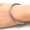 Stainless Steel Individual Bangle, Twist and Twist Design, with White Crystal, Polished, Two Tone, 07.138.0017 (04 MM Thickness, One size fits all)