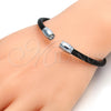 Stainless Steel Individual Bangle, Twist and Twist Design, with White Crystal, Polished, Two Tone, 07.138.0017.1 (04 MM Thickness, One size fits all)