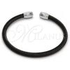 Stainless Steel Individual Bangle, Twist and Twist Design, with White Crystal, Polished, Two Tone, 07.138.0017.1 (04 MM Thickness, One size fits all)