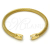 Stainless Steel Individual Bangle, Twist and Twist Design, with White Crystal, Polished, Golden Finish, 07.138.0017.2 (04 MM Thickness, One size fits all)
