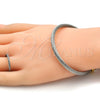 Stainless Steel Set Bangle, Twist and Twist Design, with White Crystal, Polished, Two Tone, 13.138.0001 (04 MM Thickness, One size fits all)