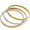 Stainless Steel Trio Bangle, Polished, Tricolor, 07.244.0001.06 (05 MM Thickness, Size 6 (2.75 Diameter))