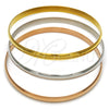 Stainless Steel Trio Bangle, Polished, Tricolor, 07.244.0001.06 (05 MM Thickness, Size 6 (2.75 Diameter))