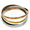 Stainless Steel Set Bangle, Polished, Tricolor, 07.244.0003.06 (05 MM Thickness, Size 6 (2.75 Diameter))
