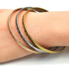 Stainless Steel Trio Bangle, Greek Key Design, Polished, Tricolor, 07.244.0004.06 (05 MM Thickness, Size 6 (2.75 Diameter))