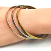 Stainless Steel Trio Bangle, Greek Key Design, Polished, Tricolor, 07.244.0004.06 (05 MM Thickness, Size 6 (2.75 Diameter))