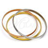 Stainless Steel Trio Bangle, Polished, Tricolor, 07.244.0005.06 (06 MM Thickness, Size 6 (2.75 Diameter))