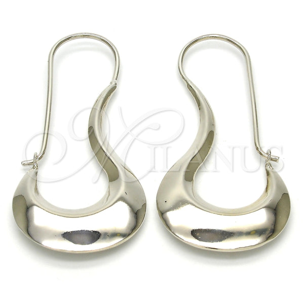 Rhodium Gold Filled Medium Hoop, Hollow Design, Polished, Rhodium Finish, 02.163.0023.1.30