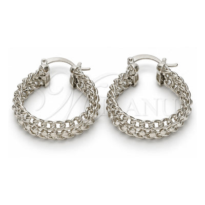 Rhodium Gold Filled Medium Hoop, Polished, Rhodium Finish, 02.163.0025.1.30