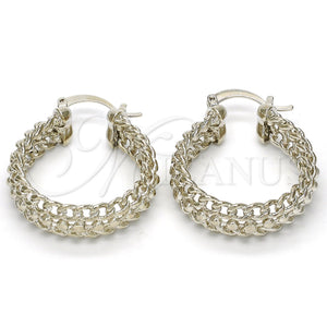 White Gold Filled Hoop Earrings — Medium Hoop Polished 02. — main product view — SKU 108099 | Oro Laminado Blanco aretes de aro — Medium Hoop pulido 02. — SKU 108099