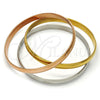 Stainless Steel Trio Bangle, Polished, Tricolor, 07.244.0001.04 (05 MM Thickness, Size 4 (2.25 Diameter))