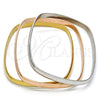 Stainless Steel Trio Bangle, Polished, Tricolor, 07.244.0007.06 (05 MM Thickness, Size 6 (2.75 Diameter))