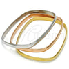 Stainless Steel Trio Bangle, Polished, Tricolor, 07.244.0007.06 (05 MM Thickness, Size 6 (2.75 Diameter))