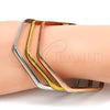 Stainless Steel Trio Bangle, Polished, Tricolor, 07.244.0006.06 (05 MM Thickness, Size 6 (2.75 Diameter))