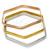 Stainless Steel Trio Bangle, Polished, Tricolor, 07.244.0006.06 (05 MM Thickness, Size 6 (2.75 Diameter))