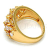 Oro Laminado Multi Stone Ring, Gold Filled Style with White Cubic Zirconia, Polished, Golden Finish, 01.210.0024.07 (Size 7)
