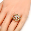 Oro Laminado Multi Stone Ring, Gold Filled Style with White Cubic Zirconia, Polished, Golden Finish, 01.210.0028.1.07 (Size 7)