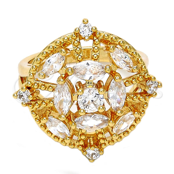 Gold Filled Ring — Multi Stone Ring with White Cubic Zirconia Polished — main product view — SKU 108149 | Oro Laminado anillo — Multi Stone Ring with blanco Cubic Zirconia pulido — SKU 108149