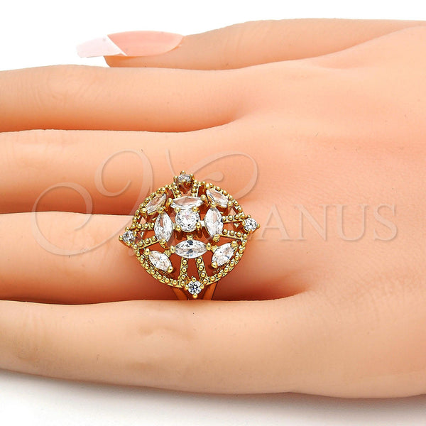 Gold Filled Ring — Multi Stone Ring with White Cubic Zirconia Polished — alternate product view — SKU 108150 | Oro Laminado anillo — Multi Stone Ring with blanco Cubic Zirconia pulido — SKU 108150