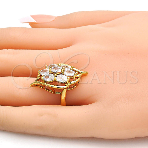 Gold Filled Ring — Multi Stone Ring with White Cubic Zirconia Polished — alternate product view — SKU 108153 | Oro Laminado anillo — Multi Stone Ring with blanco Cubic Zirconia pulido — SKU 108153