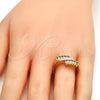 Oro Laminado Multi Stone Ring, Gold Filled Style with White Cubic Zirconia, Polished, Golden Finish, 01.210.0025.08 (Size 8)
