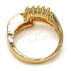 Oro Laminado Multi Stone Ring, Gold Filled Style with White Cubic Zirconia, Polished, Golden Finish, 01.210.0025.08 (Size 8)