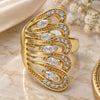 Oro Laminado Multi Stone Ring, Gold Filled Style with White Cubic Zirconia and White Micro Pave, Polished, Golden Finish, 01.210.0035.08 (Size 8)