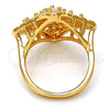 Oro Laminado Multi Stone Ring, Gold Filled Style with White Cubic Zirconia, Polished, Golden Finish, 01.210.0027.07 (Size 7)