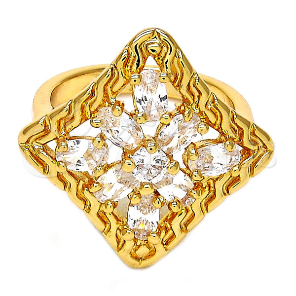 Gold Filled Ring — Multi Stone Ring with White Cubic Zirconia Polished — main product view — SKU 108255 | Oro Laminado anillo — Multi Stone Ring with blanco Cubic Zirconia pulido — SKU 108255