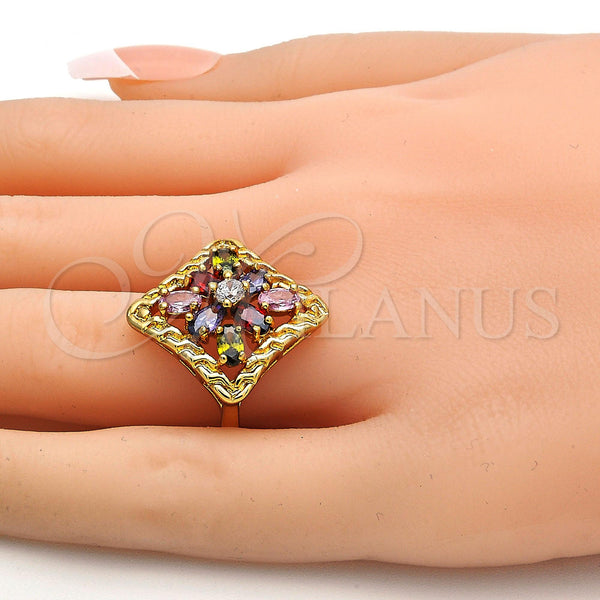 Gold Filled Ring — Multi Stone Ring with Multicolor Cubic Zirconia Polished — alternate product view — SKU 108256 | Oro Laminado anillo — Multi Stone Ring with Multicolor Cubic Zirconia pulido — SKU 108256