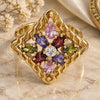 Oro Laminado Multi Stone Ring, Gold Filled Style with Multicolor Cubic Zirconia, Polished, Golden Finish, 01.210.0027.1.09 (Size 9)