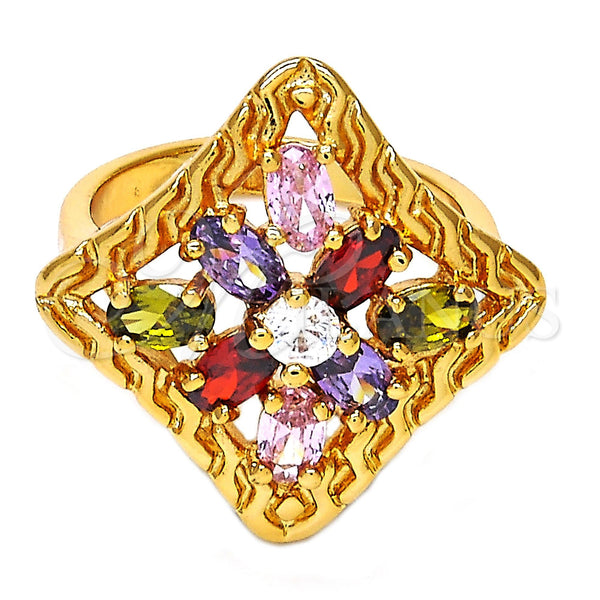 Gold Filled Ring — Multi Stone Ring with Multicolor Cubic Zirconia Polished — main product view — SKU 108258 | Oro Laminado anillo — Multi Stone Ring with Multicolor Cubic Zirconia pulido — SKU 108258