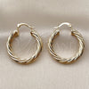 Oro Laminado Medium Hoop, Gold Filled Style Hollow Design, Polished, Golden Finish, 02.170.0201.30